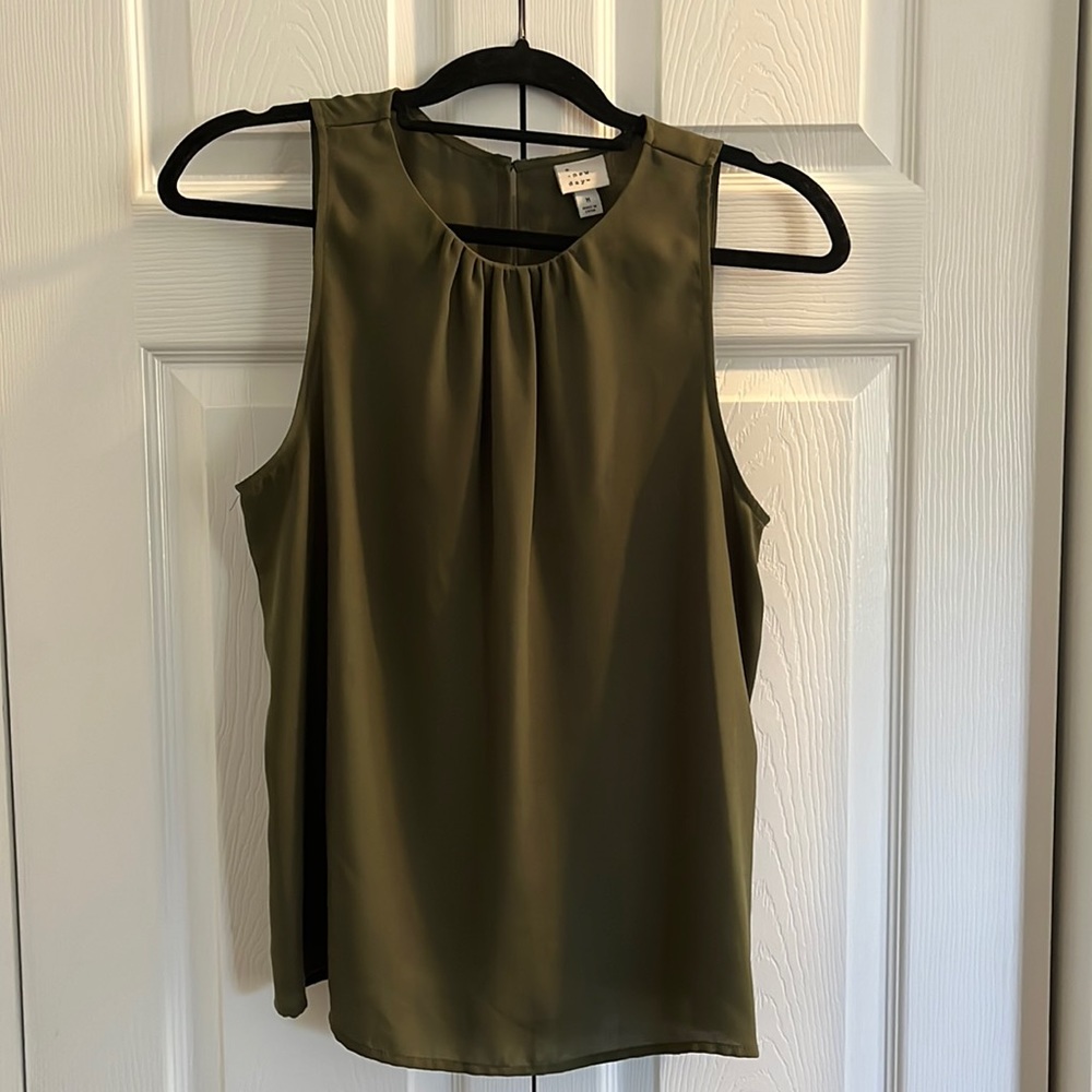 A New Day army green sleeveless blouse